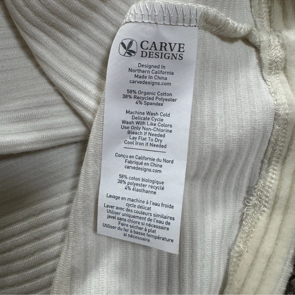 Carve Designs Annalise Beige SZ L Ribbed Top Fall Organic Cotton Sustainable - Picture 5 of 5